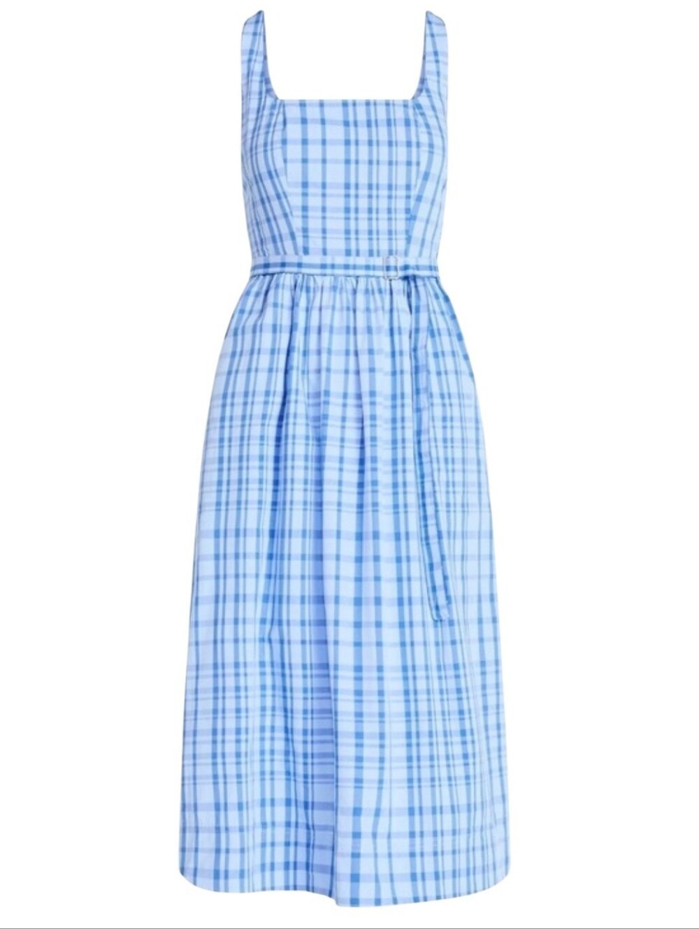 NWT Free Assembly Blue Plaid Belted Midi Dress Size XXL/20